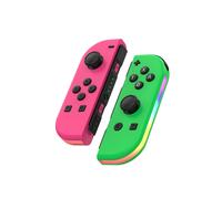 1 paire de manettes Joy-Con sans fil pour Nintendo Switch - Bluetooth 5.2, LED RVB, double vibration, fonction turbo, rose et vert