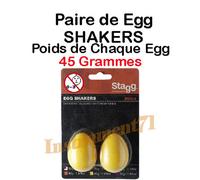 1 PAIRE DE MARACAS SHAKKERS COULEUR JAUNE 45 GRAMMES CHACUN