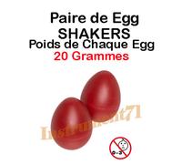 1 PAIRE DE MARACAS SHAKKERS EGG COULEUR ROUGE 20 GRAMMES