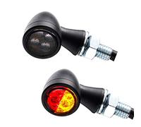 1 paire de mini feux arrières LED 3 en 1, Feu stop, Clignotant Zero, Noir, Pour moto, chopper, caferacer