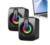 1 paire de mini haut-parleurs de bureau filaires pour ordinateur, divertissement domestique, plug and play, pour bureau d'ordinateur, support TV, table de chevet