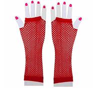 1 paire de mitaines courtes en maille pour femme, Rouge, taille unique