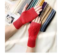 1 paire de mitaines courtes en tricot pour femme - Pour l'automne et l'hiver - Mitaines chaudes - Doux - Cadeaux d'hiver pour les amis et la famille
