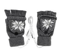 1 paire de moufles chauffantes USB en tricot, motif