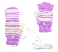 1 paire de moufles chauffantes USB, unisexe, hiver, doigts découverts