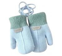 1 paire de moufles d'hiver chaudes pour enfant - Gants tricotés avec cordon - Doublure en polaire - Pour bébé de 1 à 3 ans - Pour bébé garçon et fille