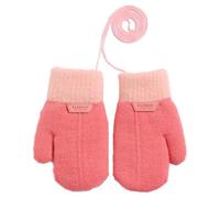 1 paire de moufles d'hiver chaudes pour enfant - Gants tricotés avec cordon - Doublure en polaire - Pour bébé de 1 à 3 ans - Pour bébé garçon et fille