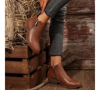 1 paire de nouvelles bottes et stylées pour femmes, talon bloc avec fermeture éclair latérale, marron, pour l'automne/hiver EUR36,EUR37,EUR38,EUR39,EUR40,EUR41,EUR42,EUR43