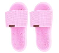 1 paire de pantoufles à récurer les pieds à 360 degrés avec ventouse (Rose)
