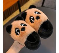 1 paire de pantoufles en peluche d'hiver à semelle épaisse avec motif panda, pantoufles d'intérieur fourrées pour enfants EUR22-23,EUR24-25,EUR26-27,EUR28-29,EUR30-31,EUR32-33,EUR34-35graphique