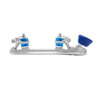1 paire de patins à roulettes robustes en alliage d'aluminium avec système de frein réglable et pivot en acier pour patinage à quatre roues et modification de chaussures (pour taille 41-42, bleu)