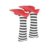 1 paire de pattes de sorcière méchantes pour Halloween - Décorations pour pelouse extérieure - Rayures noires et blanches