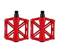 1 Paire de Pédales de Bicyclette, Pédales Plates en Alliage d'Aluminium pour Vélo, Plate-Forme de Cyclisme, Pédales pour Vélo de Montagne (Rouge)