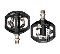 1 Paire De Pédales De Vélo De Montagne Plates/Spd Autobloquantes Et Roulements Spd, Cales De Pédale De Chaussures À Verrouillage Plat, Plate-Forme Concave Stable