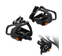 1 Paire de Pédales de Vélo, Pédale de Vélo avec des Clip et des Courroies la Pédale de Vélo Adopte Un Design Creux et Léger Convient aux Vélos d'exercice, Vélo Stationnaire et aux Vélos d'extérieur