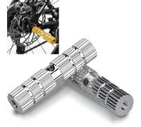 1 paire de pédales de vélo - Repose-pieds antidérapants - Pédales arrière pour BMX, VTT, vélo (argenté)