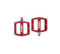 1 paire de pédales de vélo résistantes aux rayures antidérapantes Structure de roulement Accessoires de vélo Raccords améliorés Plate-forme plate Rouge