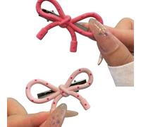 1 paire de pinces à cheveux avec nœud papillon et nœud papillon - Pince à cheveux pour fille - Accessoires pour cheveux coréens