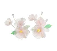 1 paire de pinces à cheveux chinoises en forme de pivoine réaliste pour queue de cheval pour adolescente fille