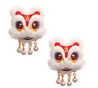 1 paire de pinces à cheveux chinoises en peluche dansante avec pompons
