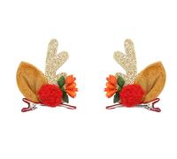 1 paire de pinces à cheveux colorées en forme de bois de cerf de Noël confortables pour fête d'anniversaire d'enfant