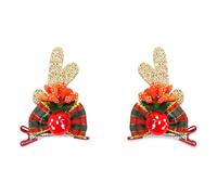 1 paire de pinces à cheveux colorées en forme de bois de cerf de Noël confortables pour fête d'anniversaire d'enfant