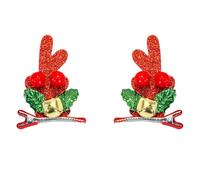 1 paire de pinces à cheveux colorées en forme de bois de cerf de Noël confortables pour fête d'anniversaire d'enfant