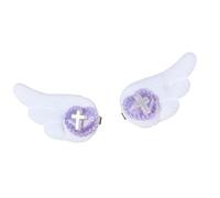 1 paire de pinces à cheveux élégantes en forme d'ailes d'ange avec détails en forme de cœur, parfaites pour Noël et les fêtes