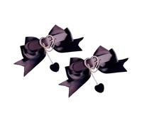 1 paire de pinces à cheveux en forme de cœur avec nœud papillon pour Halloween, fête pour femme et fille, pour prendre des photos, queue de cheval, frange