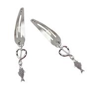 1 paire de pinces à cheveux en métal avec pendentif en forme d'épingle à cheveux pour adolescents