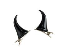 1 paire de pinces à cheveux gothiques en forme de corne d'épingle à cheveux en forme de bec de canard pour Halloween, carnaval, queue de cheval épingles à cheveux pour adolescents