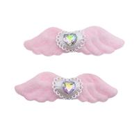 1 paire de pinces à cheveux légères en peluche en forme d'aile avec strass en forme de cœur décalcomanies pour carnaval queue de cheval épingles à cheveux pour fille