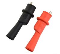 1 paire de pinces à pointes de fil rouge + noir pour testeur multi-mètres AC DC 10 A 1000 V gaine en caoutchouc isolée clips électriques pour tension et courant