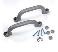 1 paire de poignées (2 pièces) pour appareils de jeu, tours de jeu, maisons sur pilotis, maisons de jeu et installations de jeu, grises