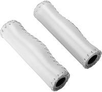 1 Paire de poignées de guidon enPolyuréthanecousues à la main pour vélo avec bouchon (blanc)