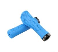 1 paire de poignées de guidon ergonomiques en caoutchouc antidérapant pour une meilleure traction et une forme confortable pour VTT, route, ville, vélo pliable (bleu)