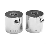 1 paire de poignées de rechange pour pommeau de douche - Poignée de contrôle de la température de douche - Insert chromé - Pour mitigeur thermostatique SMA