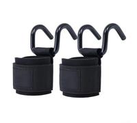 1 paire de poignées d'haltérophilie pour tractions et soulevés de terre - Sangles de poignet réglables avec crochets en alliage de nylon renforcé, rembourrage en coton SBR