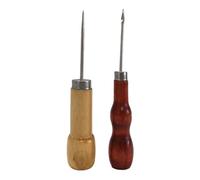 1 Paire de Poinçons à Coudre, réparation du cuir, outils pour coudre le cuir, cirer le cuir avec manche en bois, bricolage pour percer des trous (1 paire)