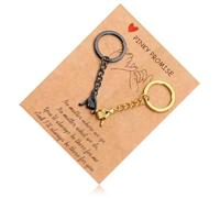 1 paire de porte-clés d'affection assortis pour couples - Design élégant en alliage de zinc avec carte de promesse - Porte-clés réconfortant pour couple avec message - Alliage de zinc solide, D, F