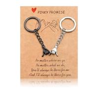 1 paire de porte-clés d'affection assortis pour couples - Design élégant en alliage de zinc avec carte de promesse - Porte-clés réconfortant pour couple avec message - Alliage de zinc solide, F, G