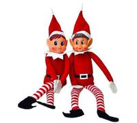 1 paire de poupées elfes sur étagère, elfes de Noël, longues jambes, ornement