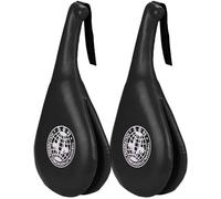 1 Paire de Raqettes Doubles Taekwondo Raquette de Frappe en Cuir pour l'entraînement de Tae kwon do Boxe Karaté(Noir)