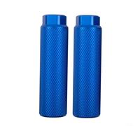 1 paire de repose-pieds antidérapants en alliage d'aluminium pour VTT, vélo de route, axe de 9 mm, 100 x 28 mm, rainures moletées en forme de cylindre, installation avant et arrière (bleu)