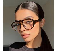 1 paire de rétro à large monture, style crapaud. Lunettes transparentes polyvalentes et décontractées pour femmes, convenant pour le port quotidien, la photographie de rue, les vacances, les accessoir