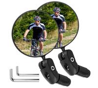 1 Paire de Rétroviseurs de Vélo Convexes en Verre HD de Sécurité, 75cm Rétroviseur Vélo Verre Convexe Incassable Miroir 360° Orientable 180° Inclinable Montage pour 17-22mm Guidon Droit ou Course