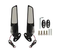 1 paire de rétroviseurs latéraux de moto rétroviseurs réglables avec lumière LED pour NINJA 250 300 400 650 H2 H4