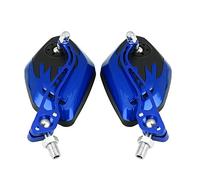 1 Paire de rétroviseurs latéraux Moto universels Guidon en Aluminium réglable Vue arrière modèle Flamme Scooter 10mm 8mm(Bleu)-Retroviseur