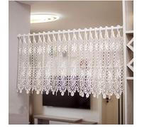 1 paire de rideaux courts en dentelle blanche avec motif floral pour fenêtre et porte avec œillets magnifiquement décorés 100 x 50 cm