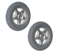 1 paire de roues arrière de rechange pour fauteuil roulant électrique, pneus plein de 12 pouces, jantes en alliage d'aluminium